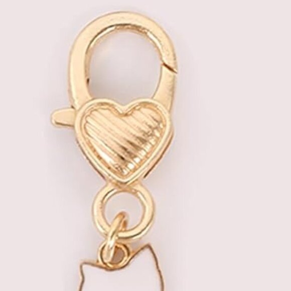 Bag Charm - Kitty Cat Enamel Flower Key Chain - Picture 3 of 3